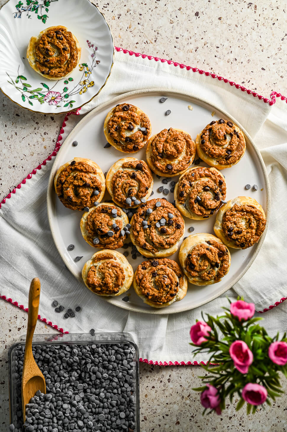 Makkelijke cookie rolls 2 Zoete bladerdeeg koekjes