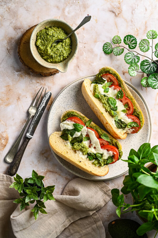 Caprese panini avocado pesto