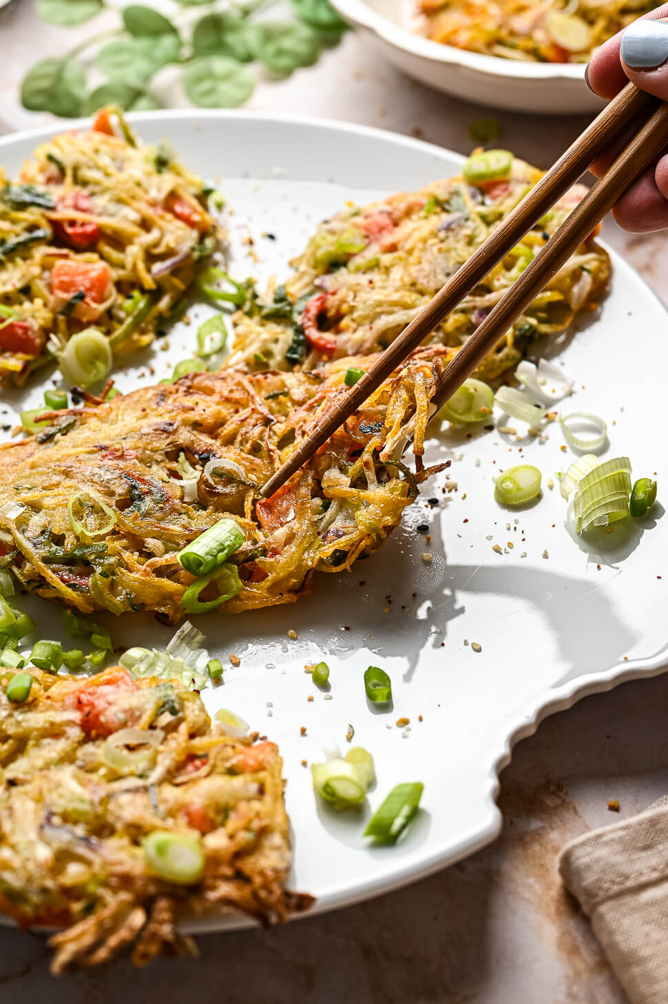 Koreaanse groente pannekoekjes 5 Koreaanse groentepannekoekjes
