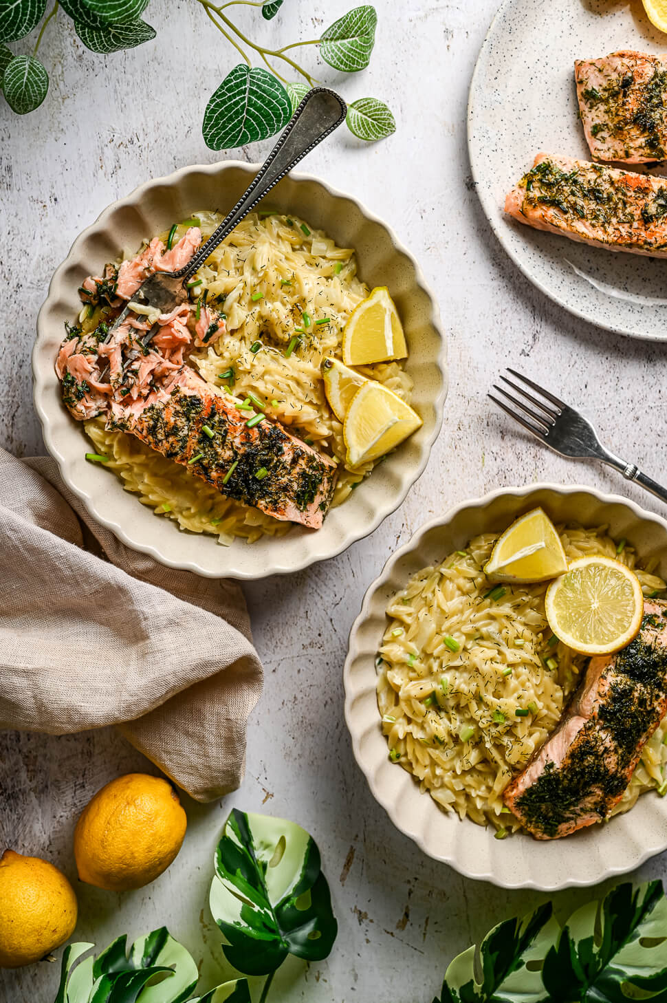 Romige citroen orzo met zalm 2 Citroen orzo met zalm
