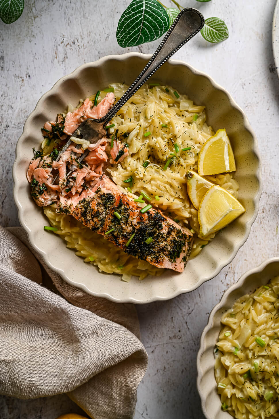 Romige citroen orzo met zalm 5 romige citroen orzo