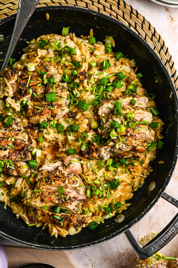 citroen orzo risotto met kip