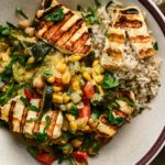 groene groentecurry met halloumi