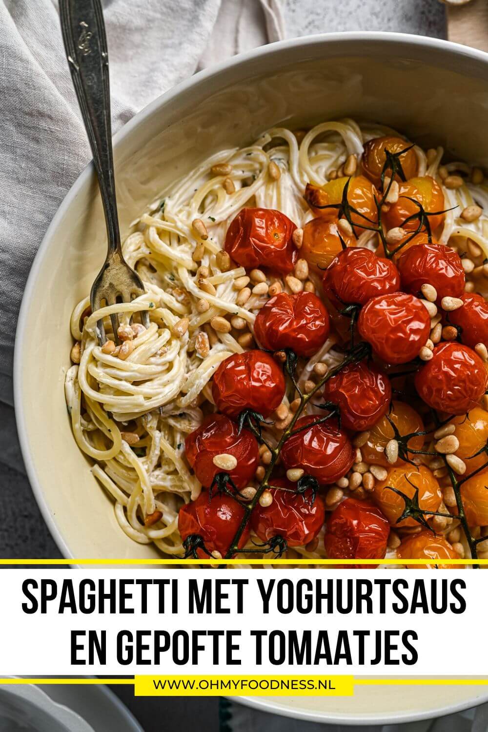 Spaghetti met yoghurtsaus en geroosterde tomaatjes 7 spaghetti yoghurt tomaat