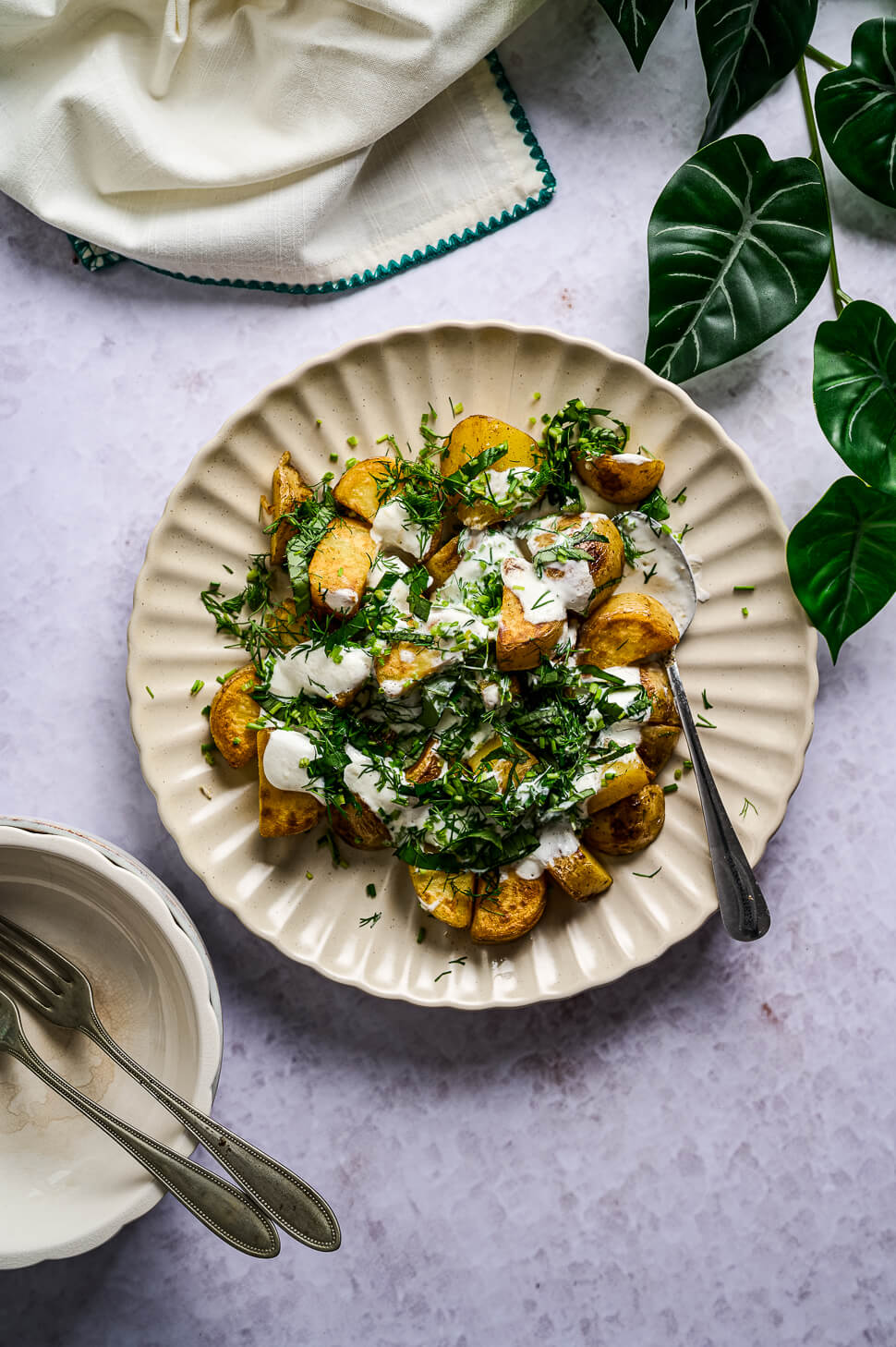 Krokante aardappelsalade met yoghurtdressing 2 Aardappelsalade met yoghurtdressing