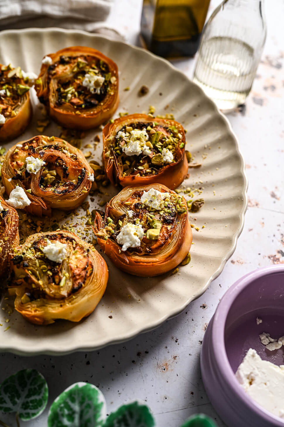 Filodeeg hapjes met feta & pistache 5 Feta filodeeg hapjes