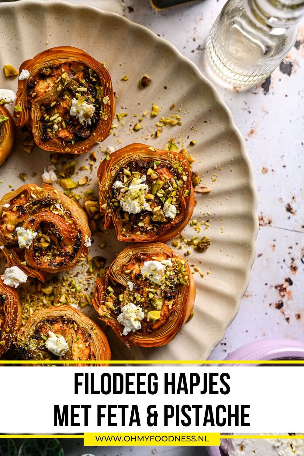 Filodeeg hapjes met feta & pistache 6 Filodeeg hapjes feta