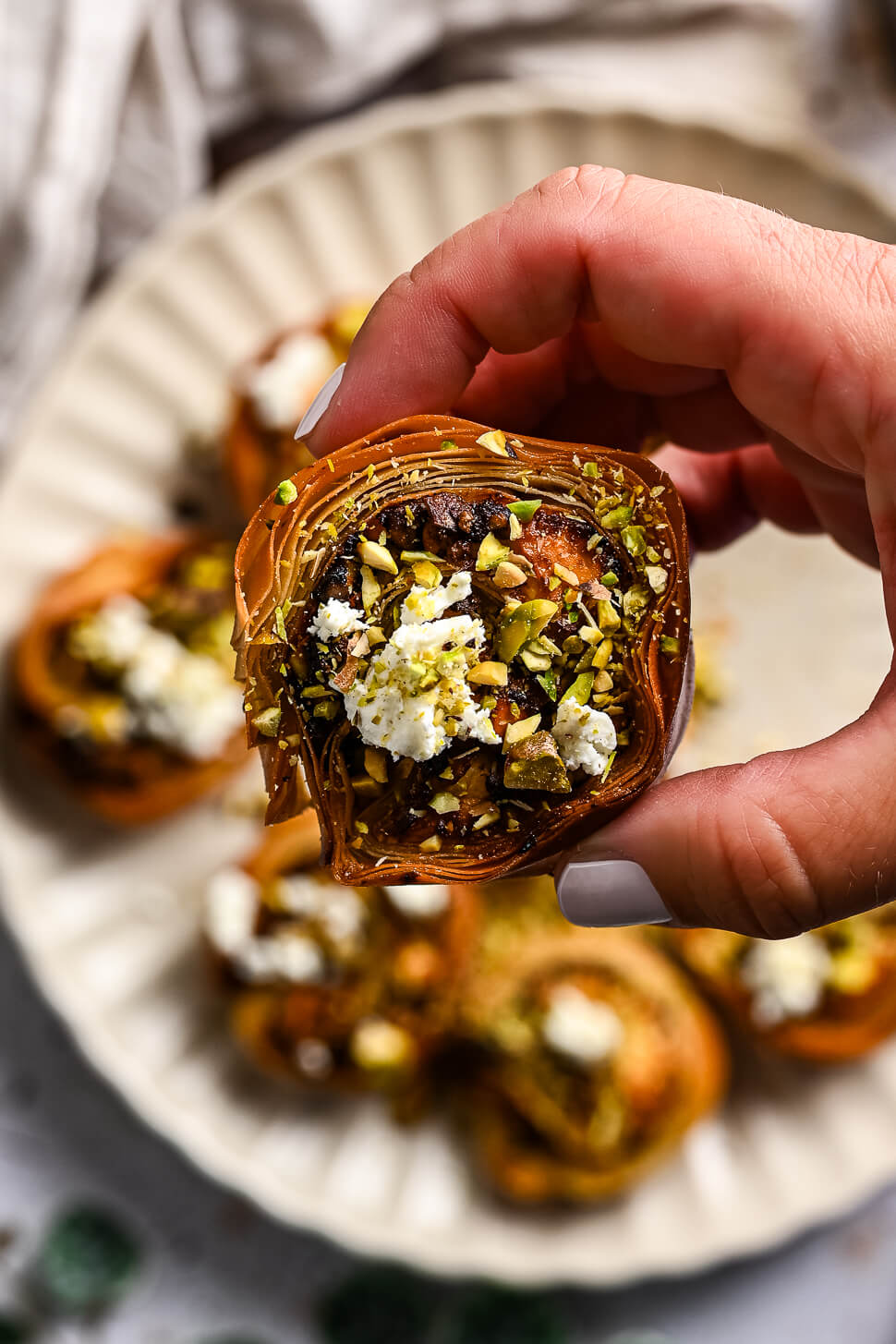 Filodeeg hapjes met feta & pistache 4 Filodeeg hapjes met feta pistache