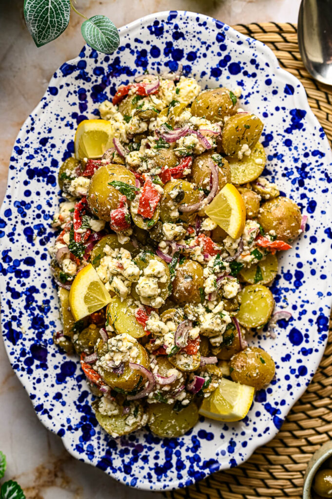 Griekse aardappelsalade 3 Wat eet je bij Griekse aardappelsalade