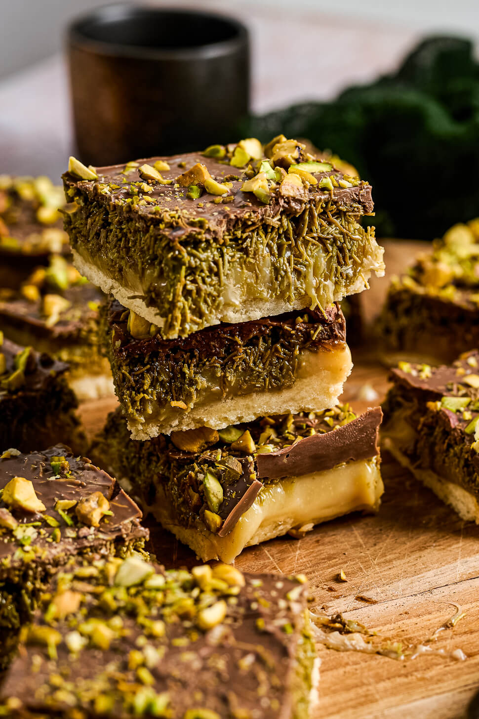 Shortbread recept met 'Dubai' vulling 3 Dubai millionaires shortbread