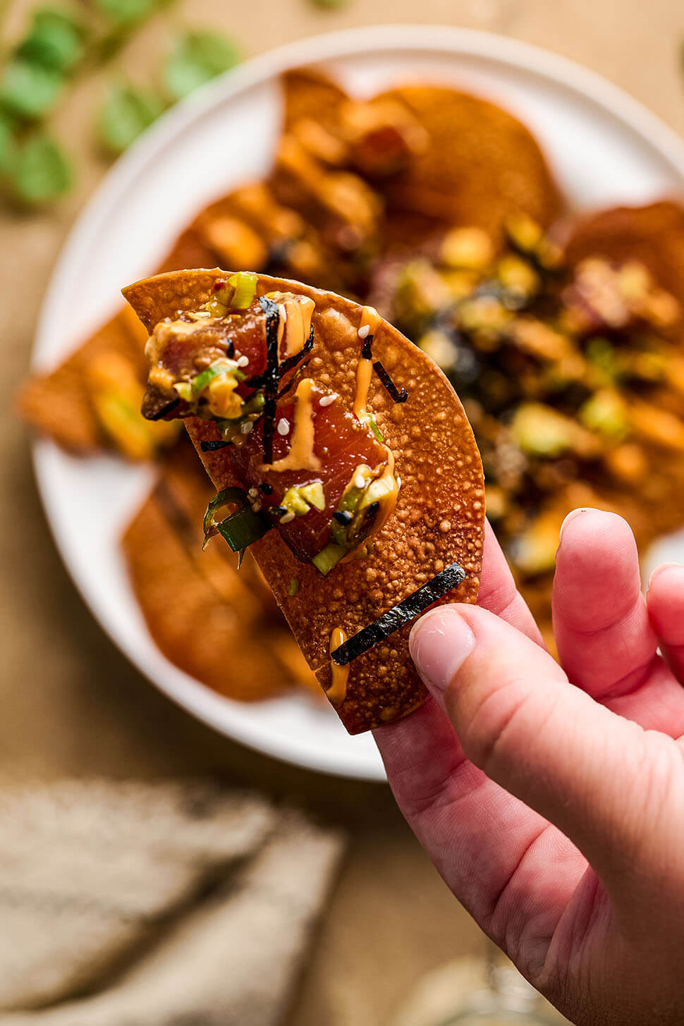 Poké nacho's met tonijn 4 poke nachos met tonijn