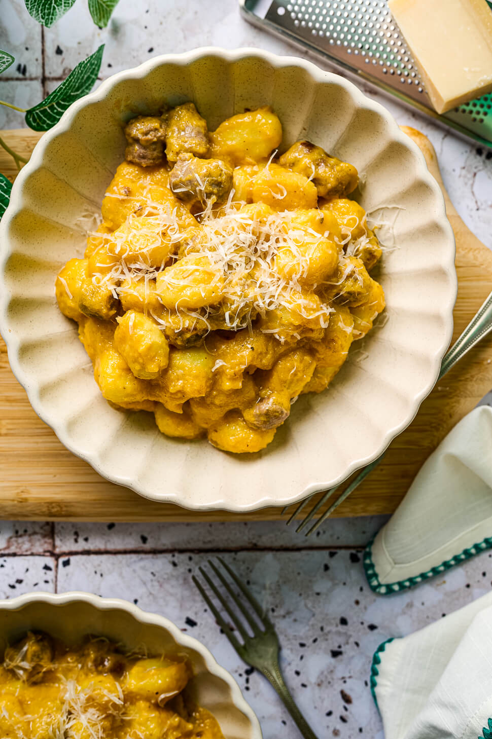 Gnocchi met pompoen saus