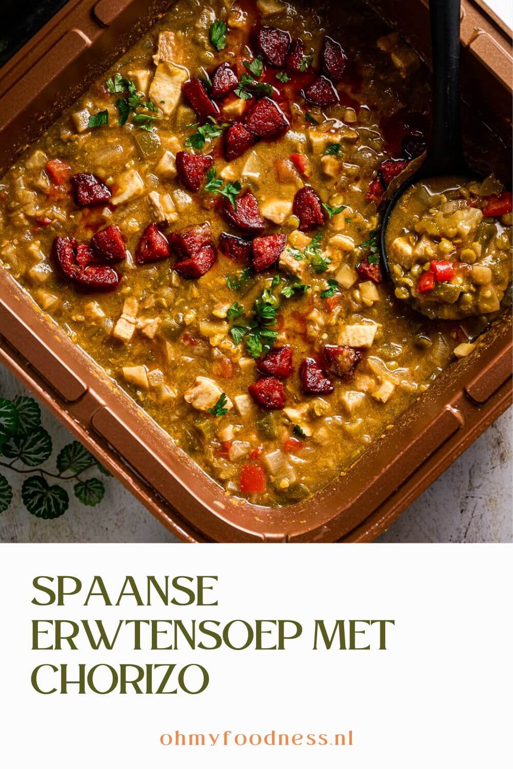 Spaanse erwtensoep chorizo