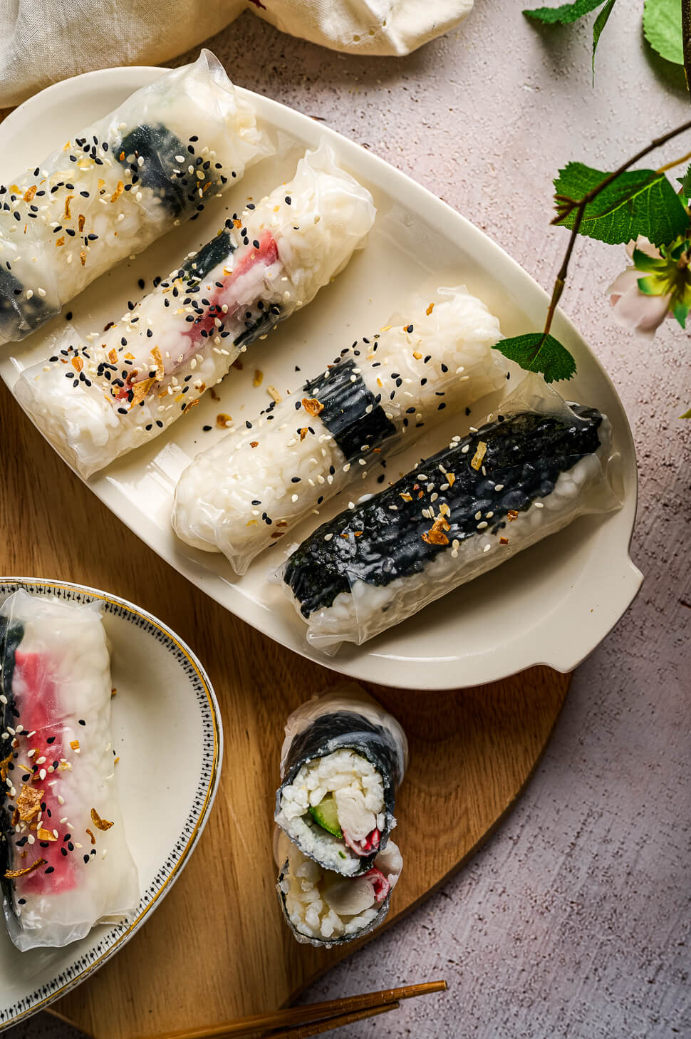 sushi loempia rijstvellen