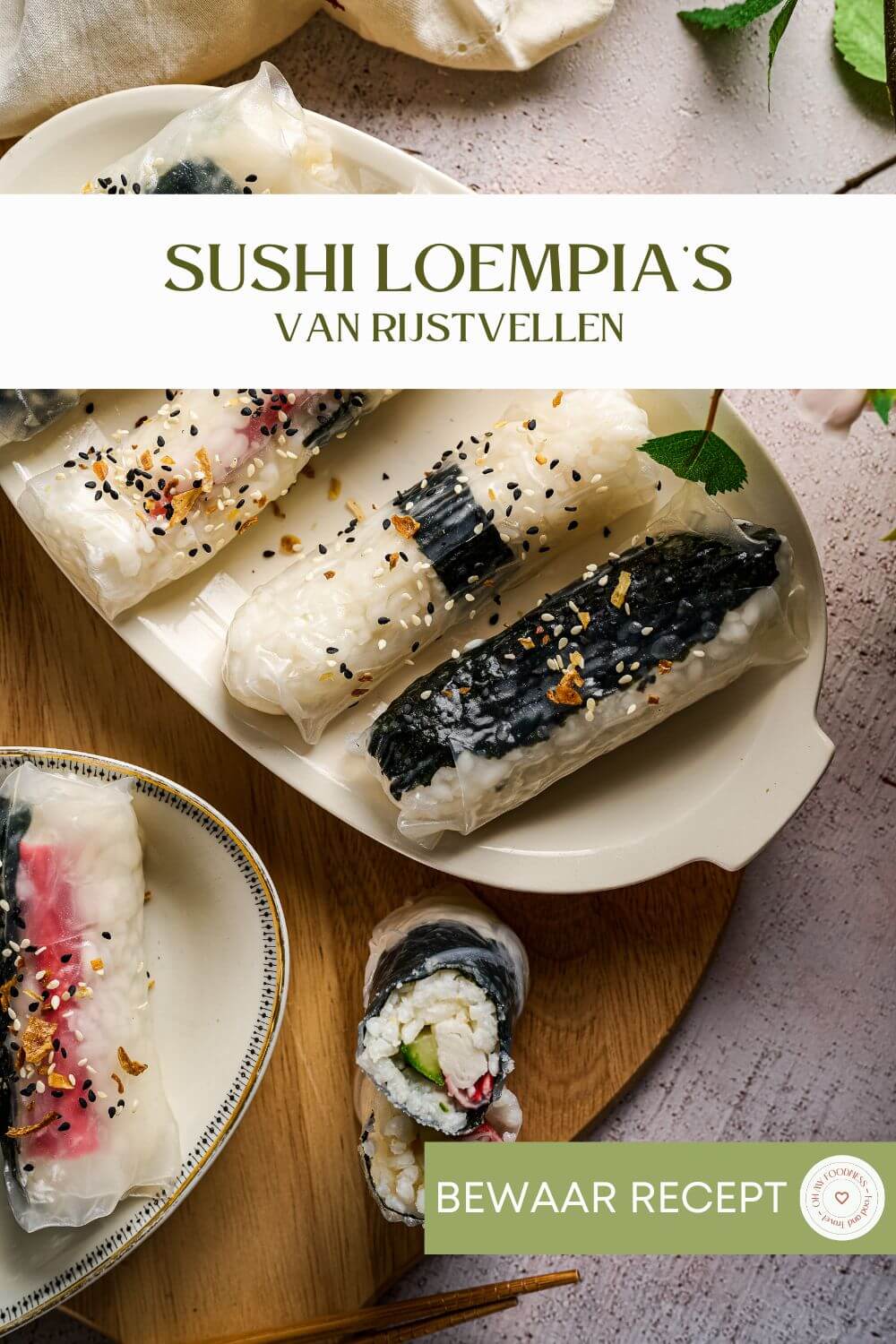 sushi loempia van rijstvellen
