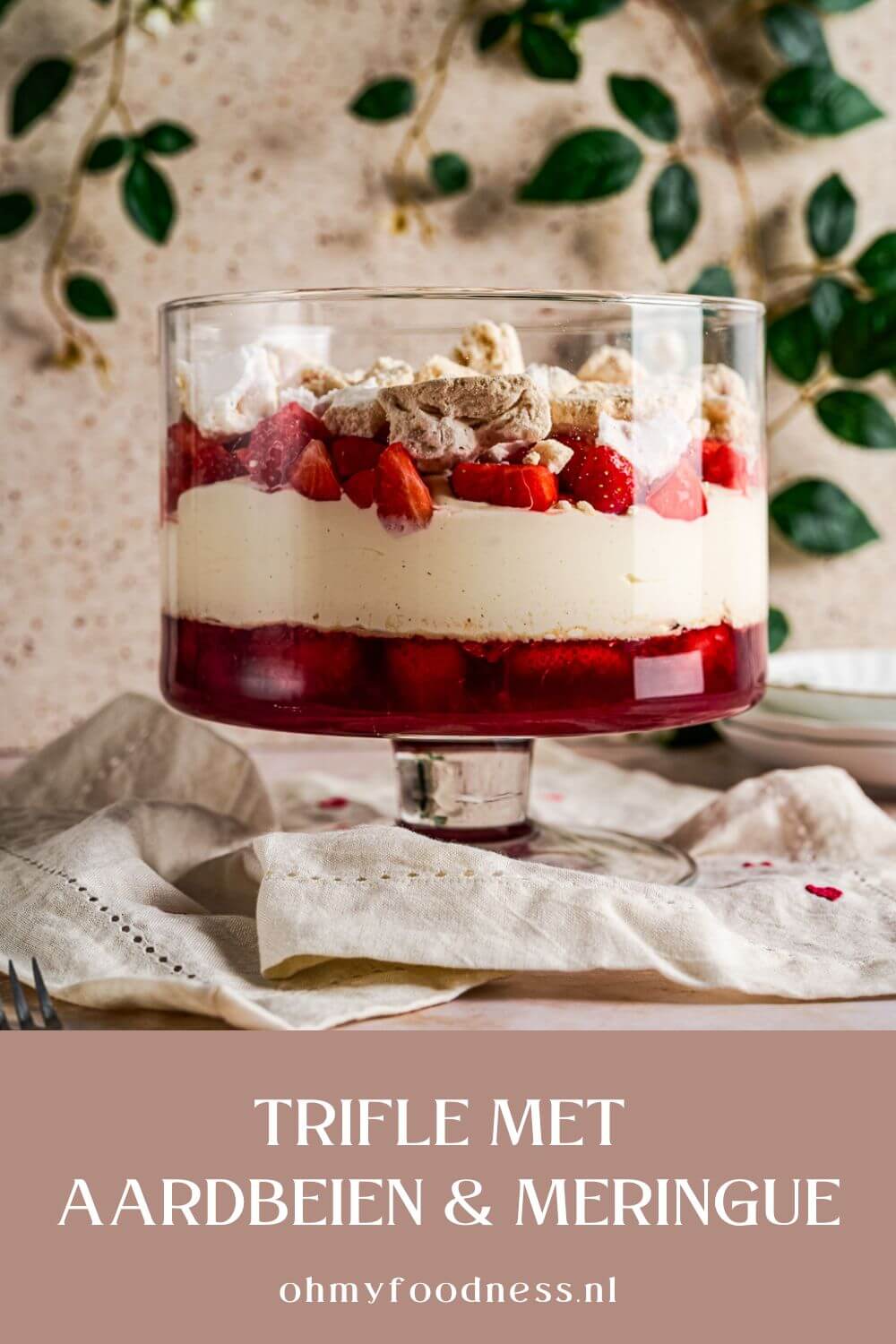 Trifle met aardbeien Kerst