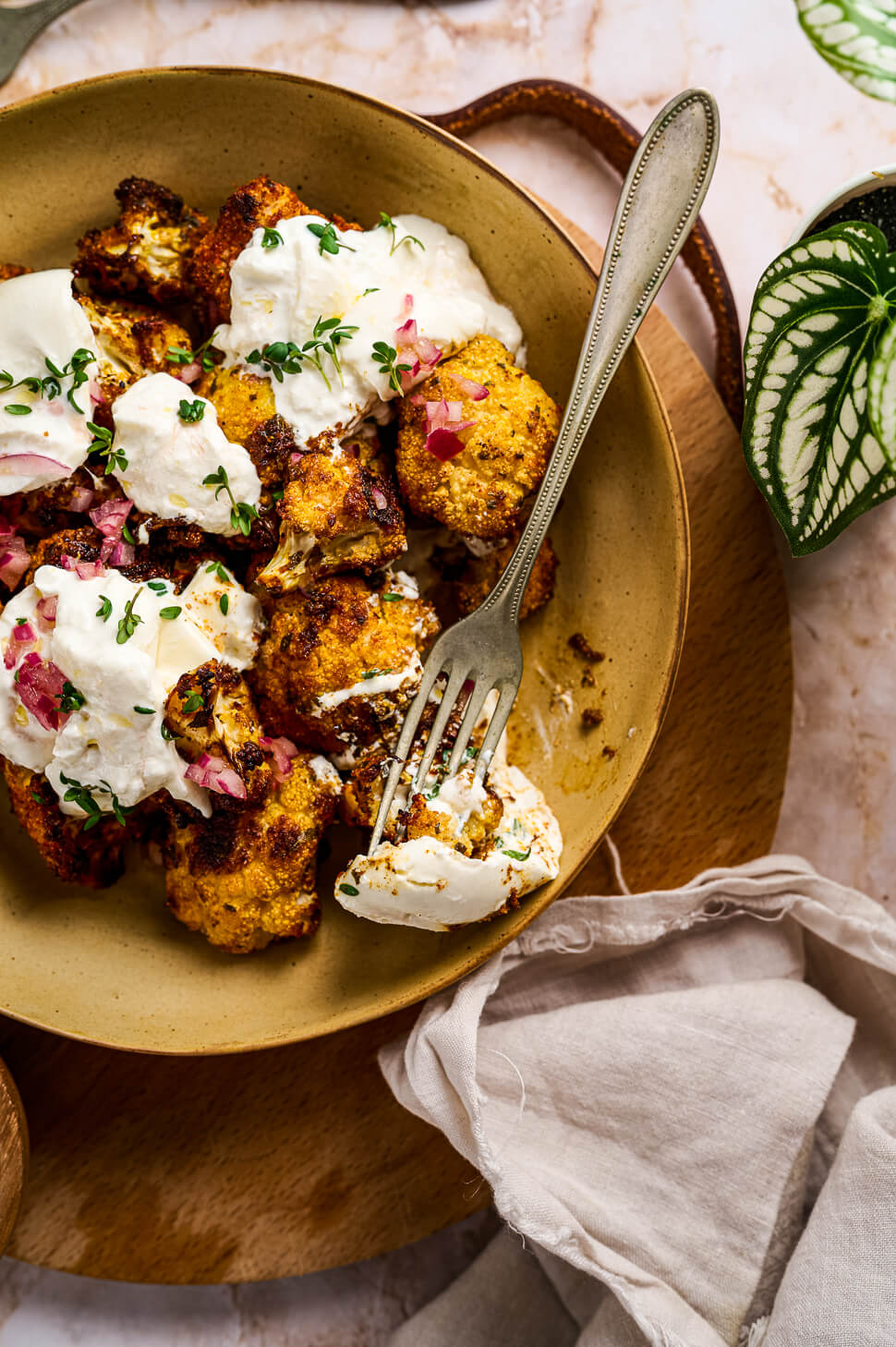 Gegrilde bloemkool roosje