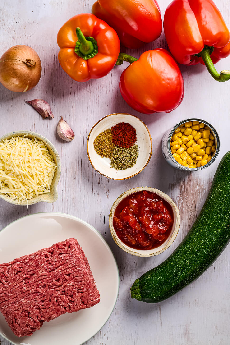 Gevulde paprika ingredienten