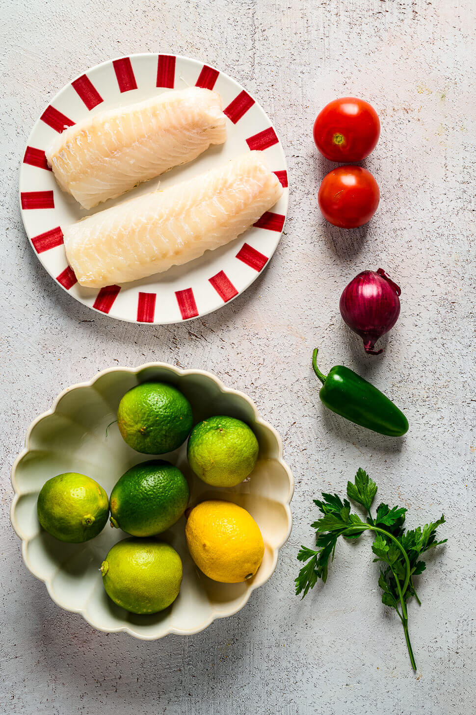 Ceviche ingredienten